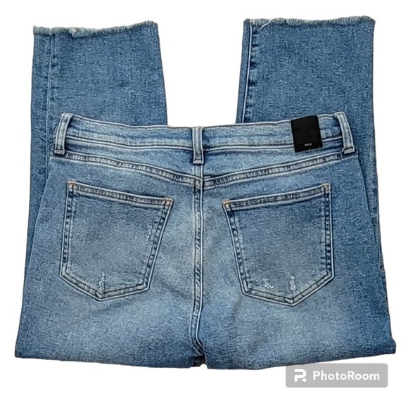 HALE Tyler Senna Distressed Cropped Boyfriend Jean with Raw Hem Size 28 - Picture 2 of 11